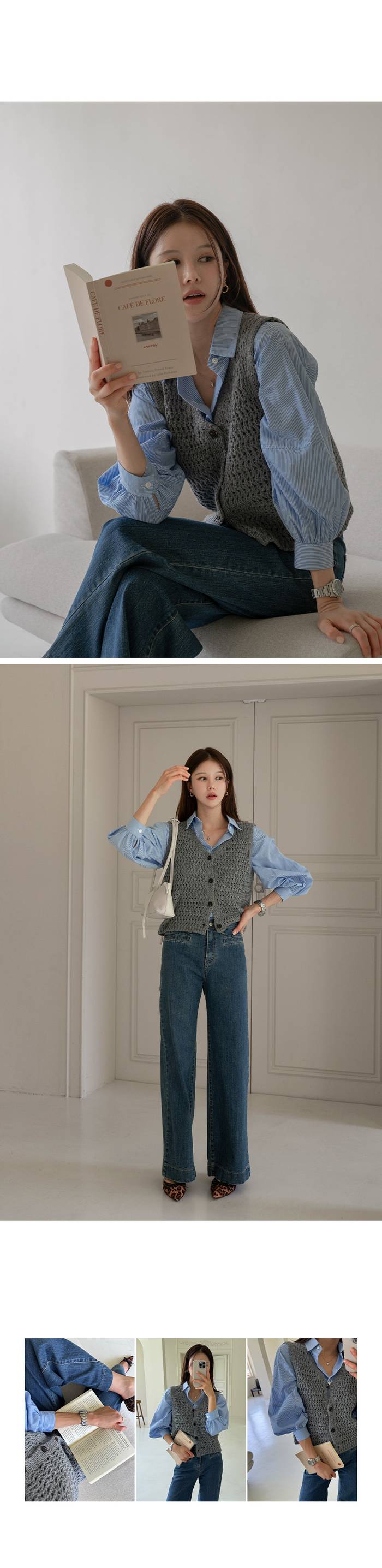 Forever Kids 正韓 V領排扣針織背心【C60403】