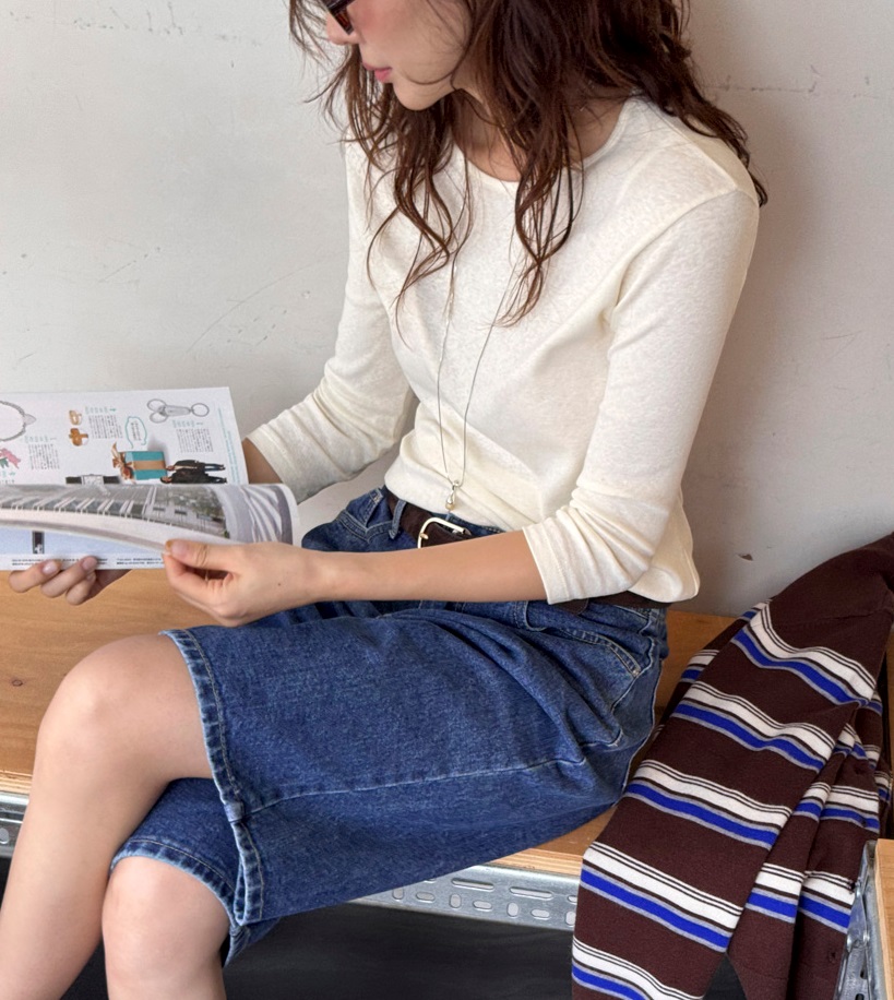 Forever Kids 正韓  乾淨的船領七袖短袖上衣【A60401】