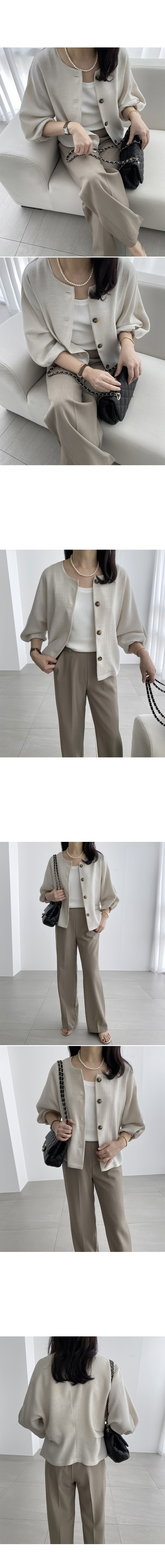 Forever Kids 正韓 女人味可襯衫可外套蓬鬆圓領排扣上衣【C60405】