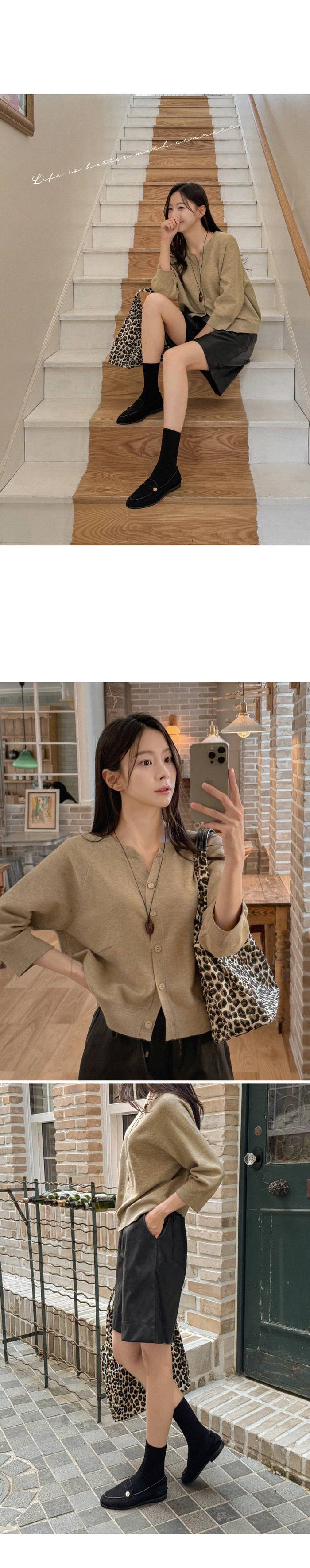 Forever Kids 正韓 氣質柔軟小V領開襟 針織外套【C60406】