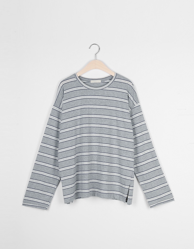 Forever Kids 正韓  寬鬆條紋休閒長版T【A60405】