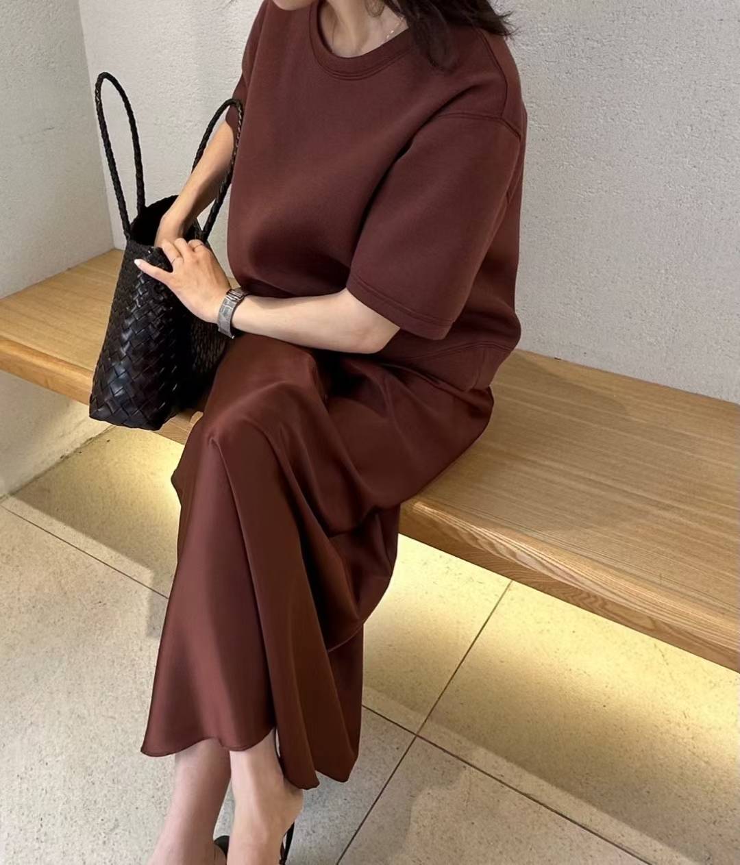 Forever Kids 正韓 光澤絲質感女人味長裙【D60406】