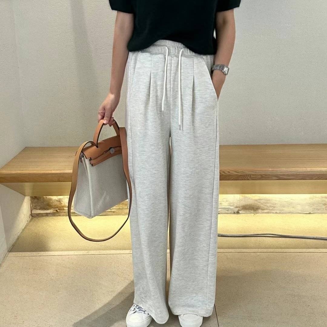 Forever Kids 正韓 好版型率性 休閒抽繩棉 微打褶寬褲【D60403】