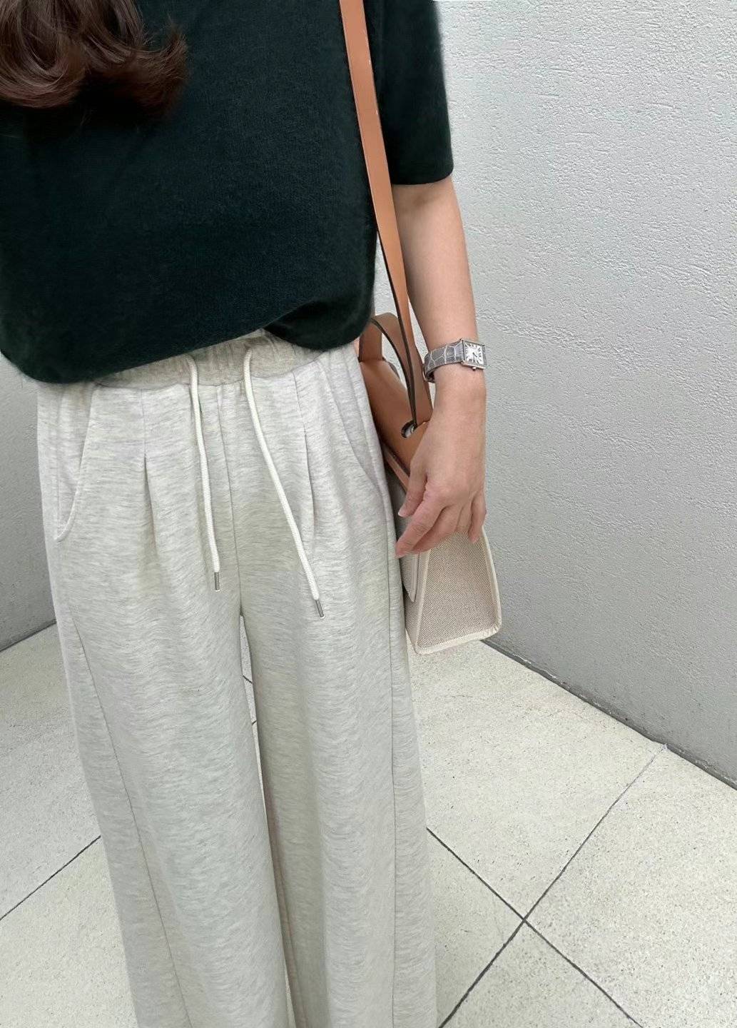 Forever Kids 正韓 好版型率性 休閒抽繩棉 微打褶寬褲【D60403】