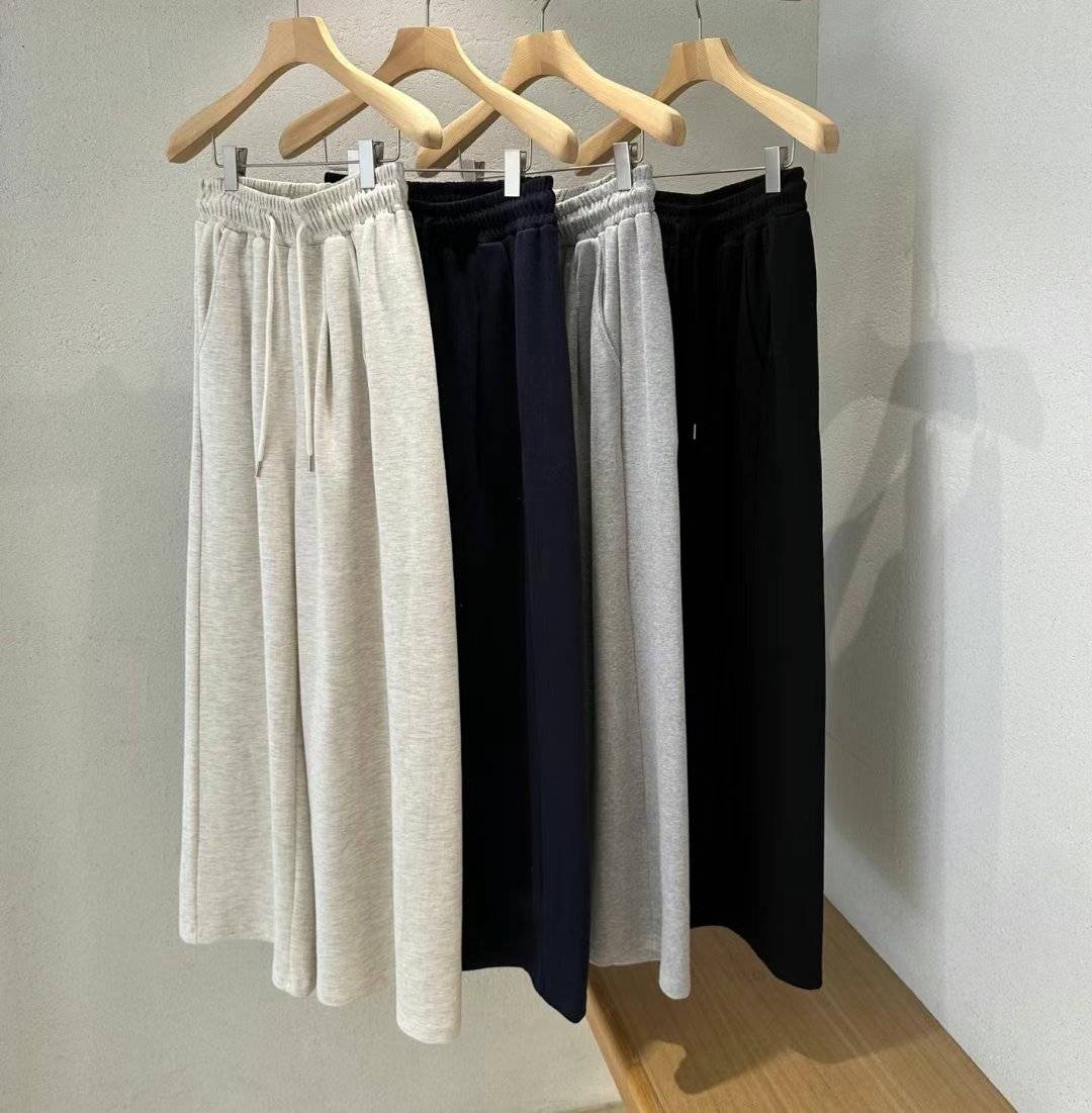 Forever Kids 正韓 好版型率性 休閒抽繩棉 微打褶寬褲【D60403】