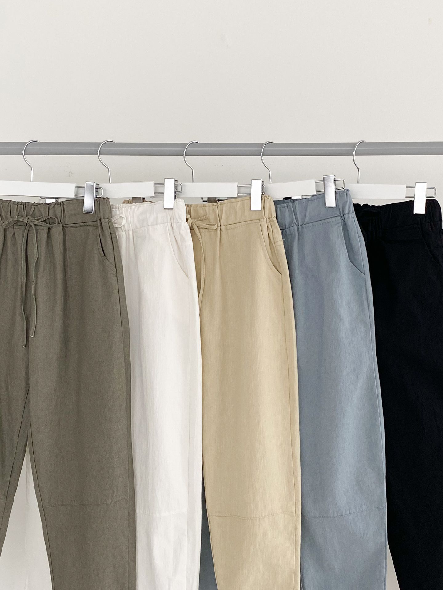 Forever Kids 正韓 車線切割抽繩錐形褲 鬆緊腰休閒褲【D60408】