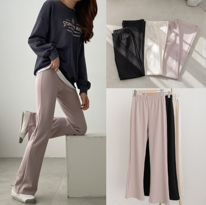 Forever Kids   正韓 超推薦!!鬆緊腰修身喇叭褲【FC3315】韓國代購