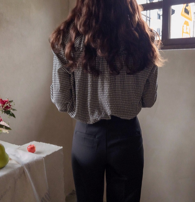 Forever Kids 正韓  經典氣質荷葉格紋襯衫【H60508】 