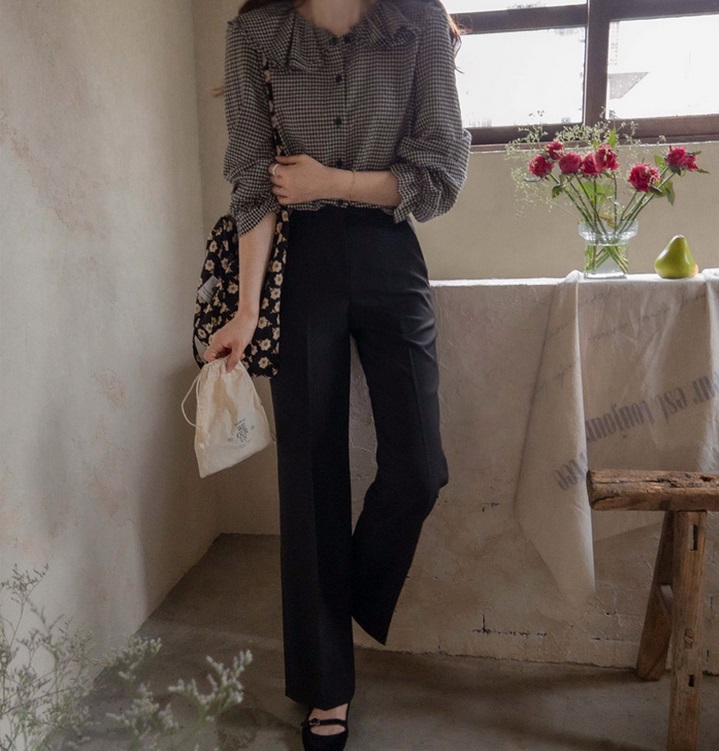 Forever Kids 正韓  經典氣質荷葉格紋襯衫【H60508】 