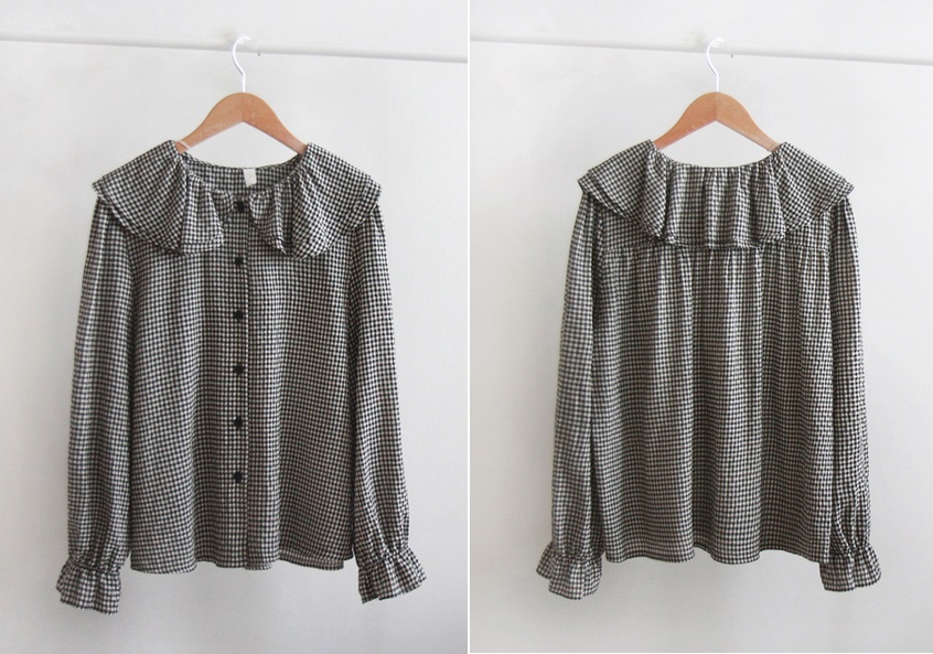 Forever Kids 正韓  經典氣質荷葉格紋襯衫【H60508】 