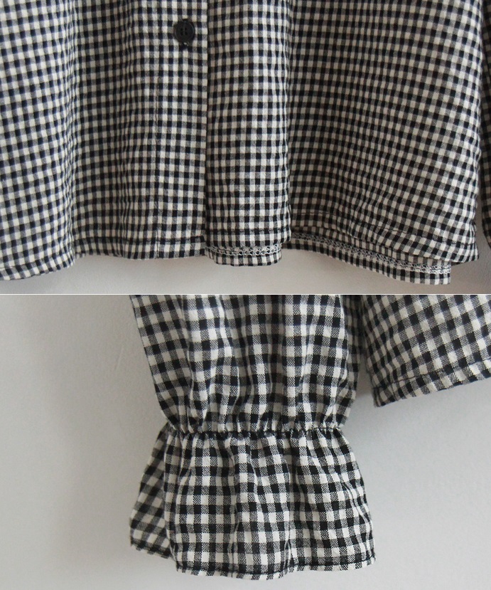 Forever Kids 正韓  經典氣質荷葉格紋襯衫【H60508】 