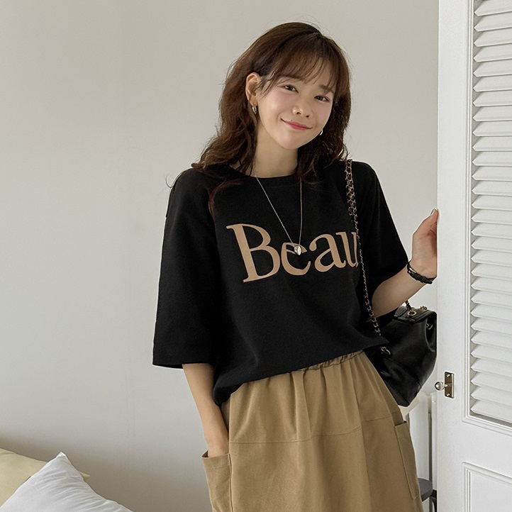 Forever Kids 正韓  字母五分袖純棉T上衣【HS60508】