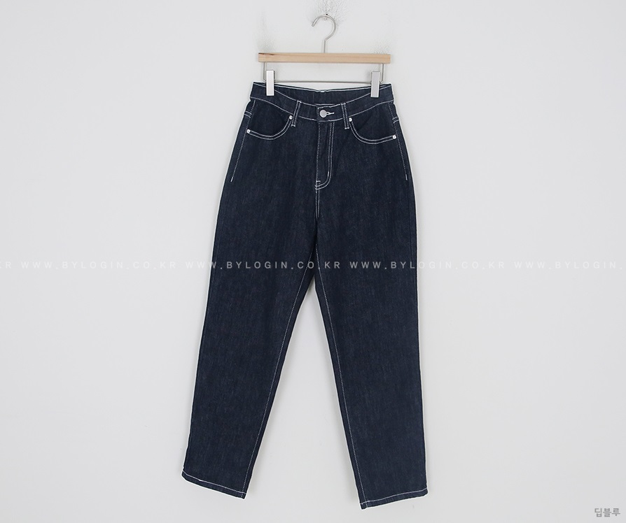 Forever Kids 正韓  不易退色深藍寬鬆 後鬆緊腰牛仔褲 號【H60502】