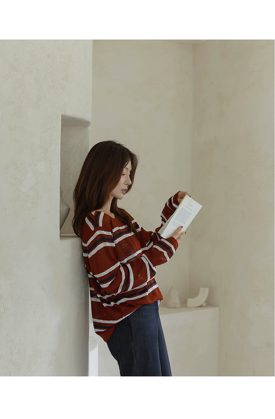 Forever Kids 正韓  配色條紋 後交叉設計針織上衣【H60503】 