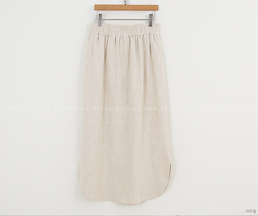 Forever Kids 正韓  亞麻鬆緊腰 休閒開岔長裙【H60506】 