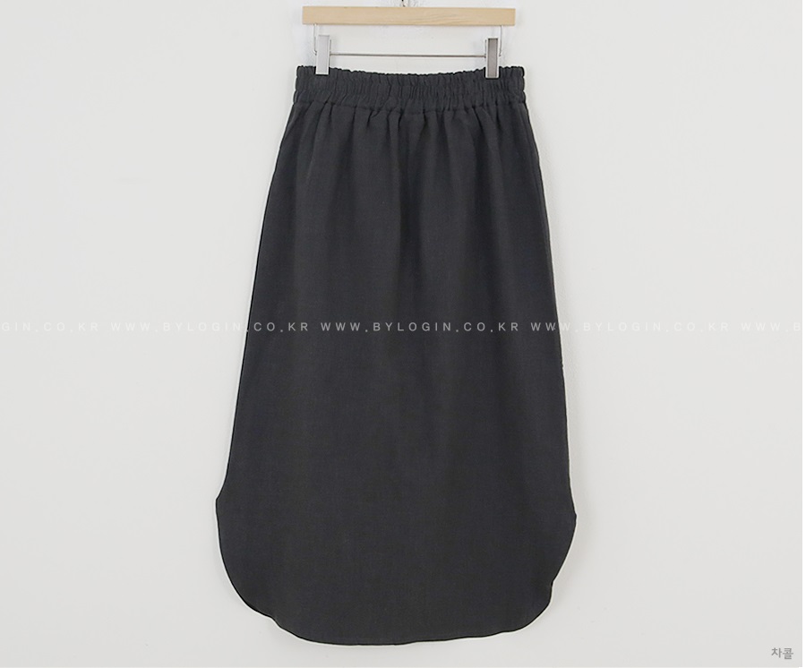 Forever Kids 正韓  亞麻鬆緊腰 休閒開岔長裙【H60506】 