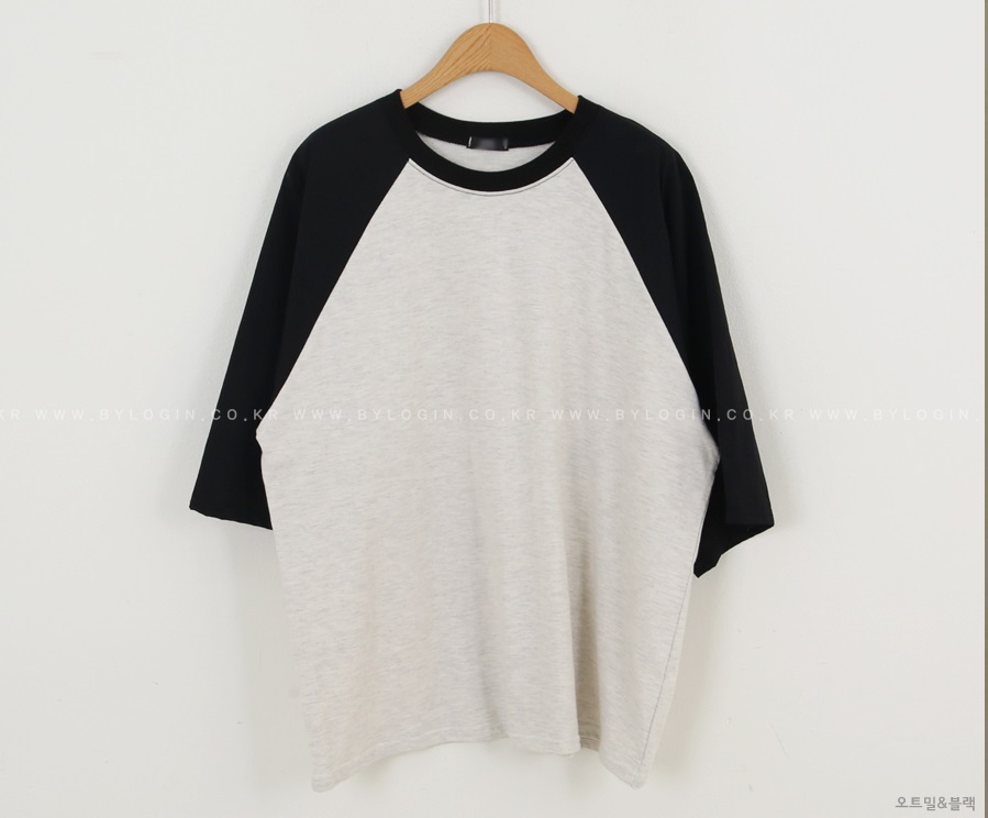 Forever Kids 正韓  配色寬鬆五分袖棉T【H60507】 