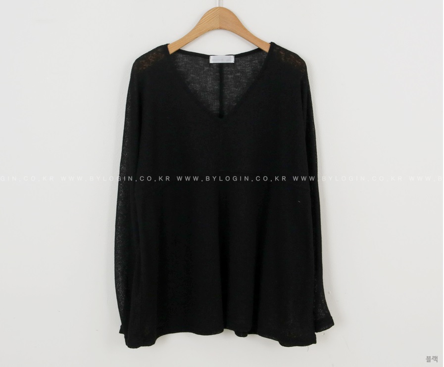 Forever Kids 正韓  亞麻鏤空 V 領針織衫【H60509】