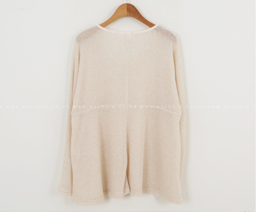 Forever Kids 正韓  亞麻鏤空 V 領針織衫【H60509】