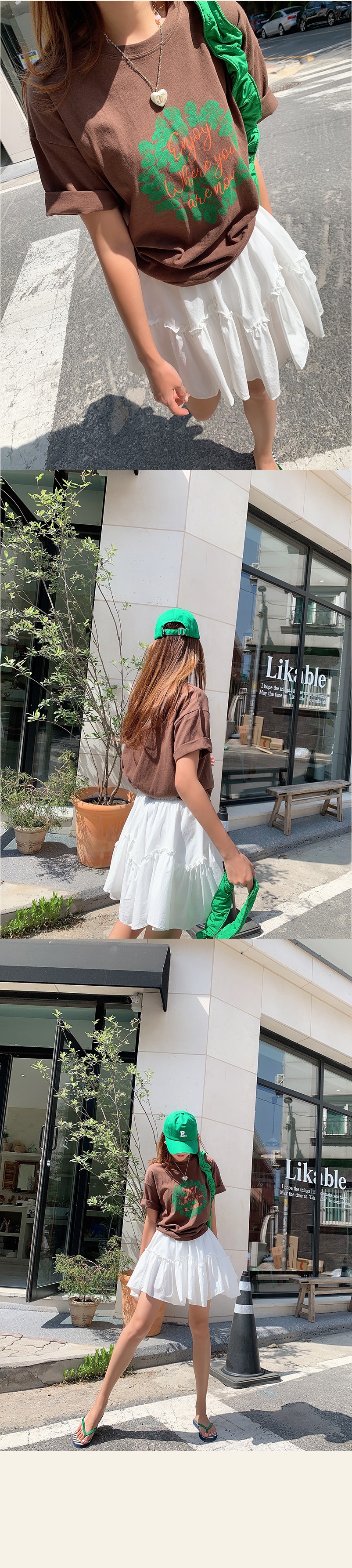 Forever Kids【限定特價329】正韓 喜歡!純棉清新印花設計感 寬鬆上衣【YN60601】韓國代購