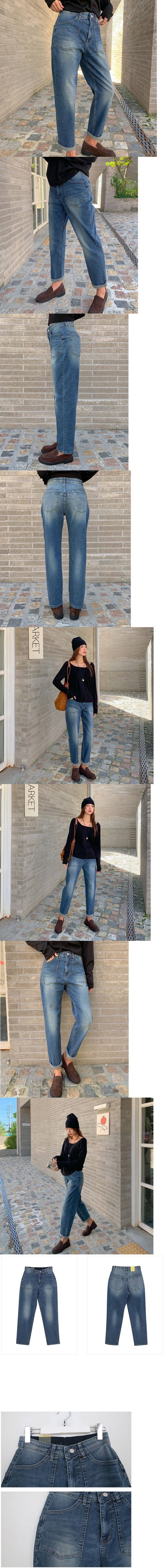 Forever Kids  正韓  喜歡!內鬆緊腰大口袋寬鬆小男友褲 牛仔褲 S~3XL號 【A60272】 