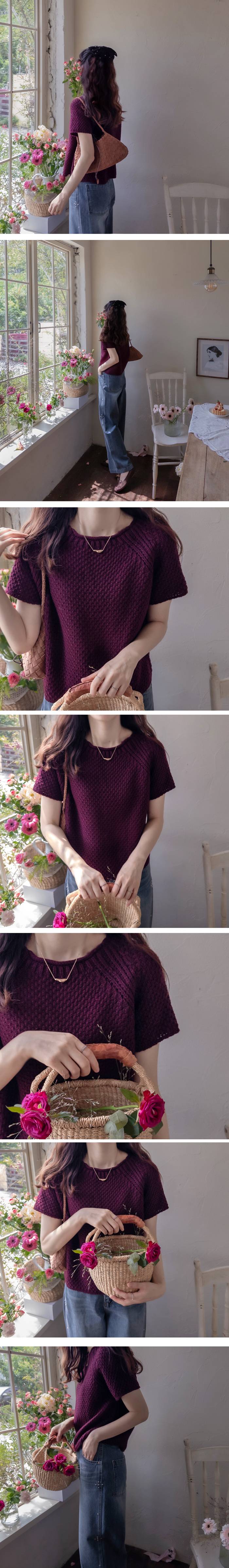 Forever Kids 正韓 修身 華夫格短袖 針織上衣【E60285】韓國代購