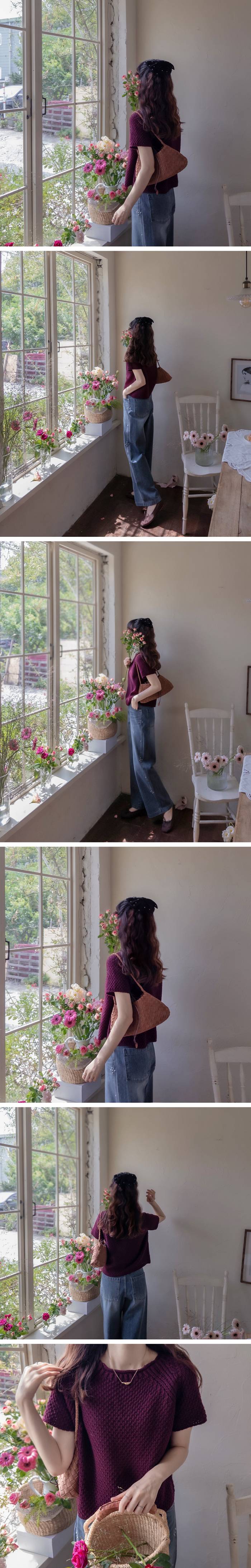 Forever Kids 正韓 修身 華夫格短袖 針織上衣【E60285】韓國代購