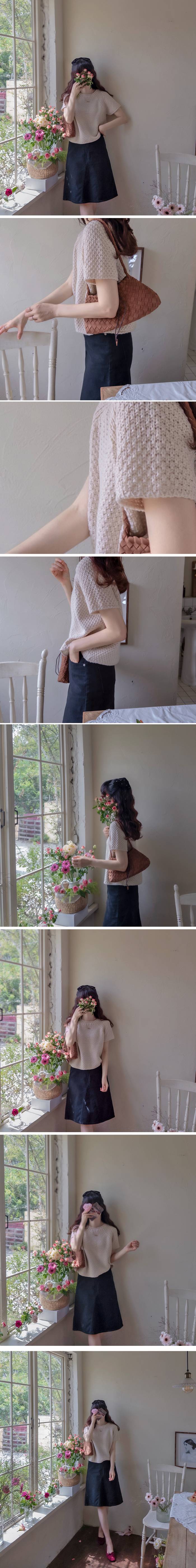 Forever Kids 正韓 修身 華夫格短袖 針織上衣【E60285】韓國代購