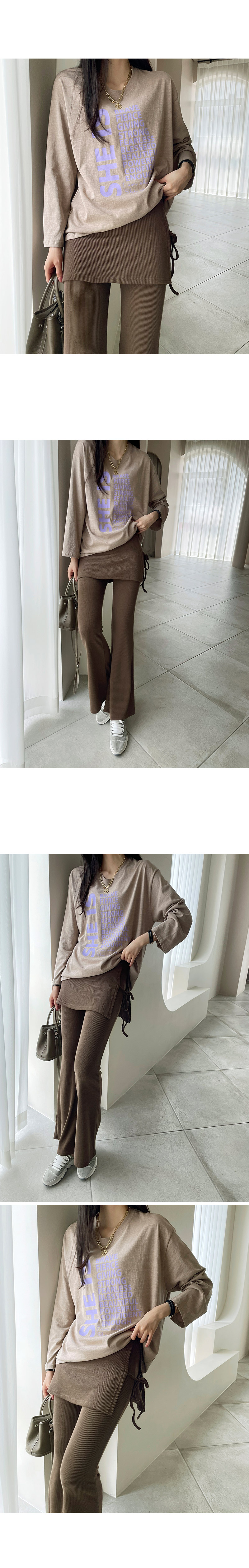 Forever Kids 正韓 跳色字母寬鬆休閒九分褲 棉T上衣【A60336】韓國代購