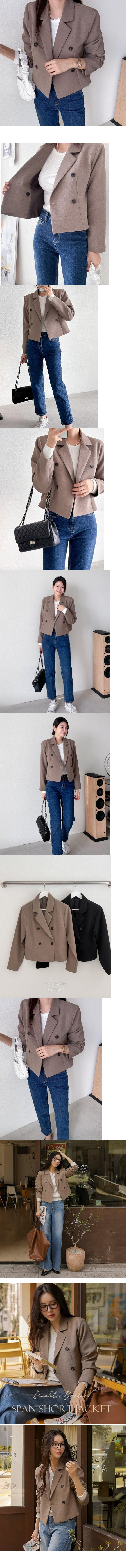 Forever Kids 正韓 半短剪裁 俐落質感雙扣 西裝外套【B52125】 韓國代購