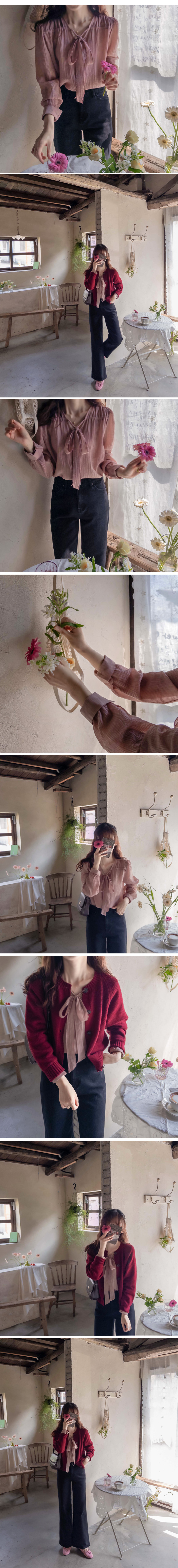 Forever Kids 正韓 氣質褶皺繫帶 蝴蝶結襯衫 【B62138】韓國代購