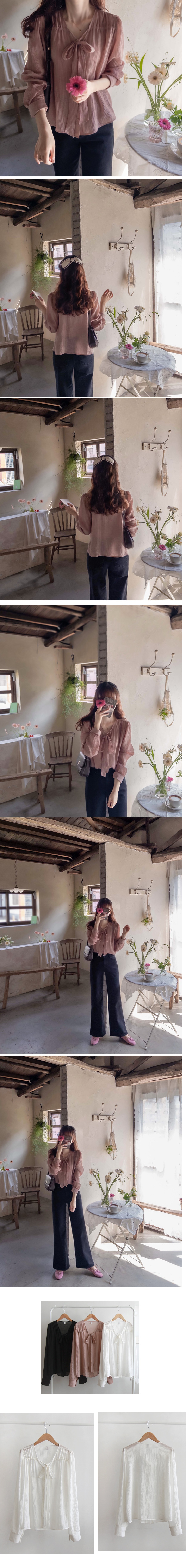 Forever Kids 正韓 氣質褶皺繫帶 蝴蝶結襯衫 【B62138】韓國代購