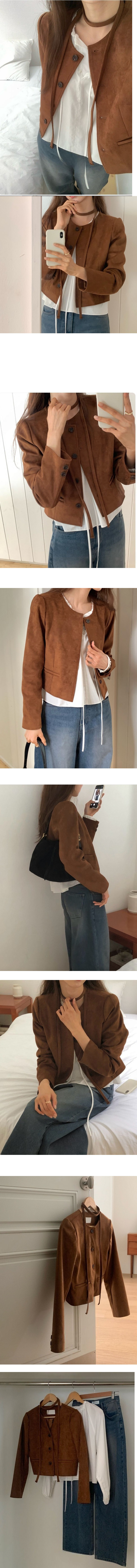 Forever Kids  正韓 質感有型 麂皮圓領排扣外套 夾克【A62181】韓國代購