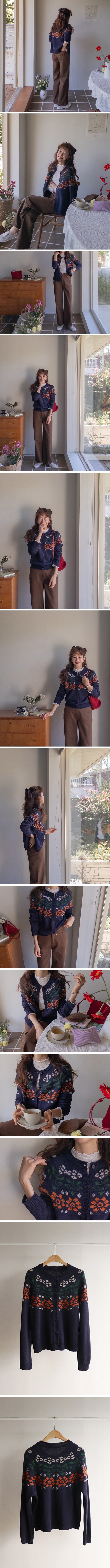 Forever Kids 正韓 花朵羊毛長袖開襟針織外套 【E621263】韓國代購