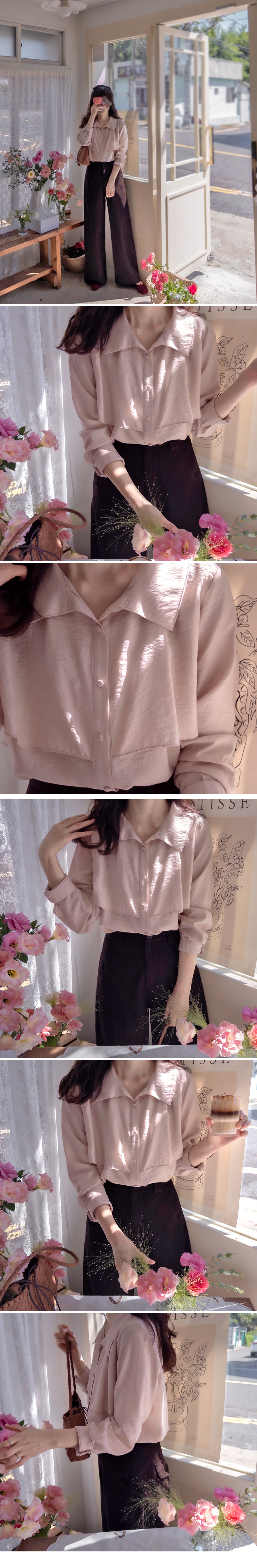 Forever Kids 正韓 柔軟的絲綢質感垂墜襯衫【B621320】韓國代購