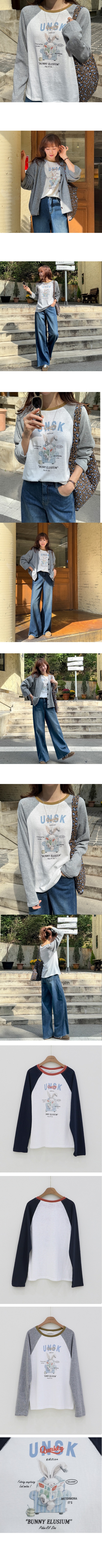 Forever Kids  正韓  好可愛配色領兔子印花T上衣【A621321】 