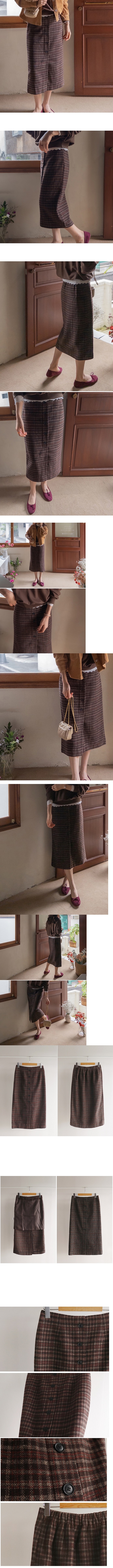 Forever Kids  正韓  前扣50%羊毛 H 字形後鬆緊腰 長裙【A621345】 