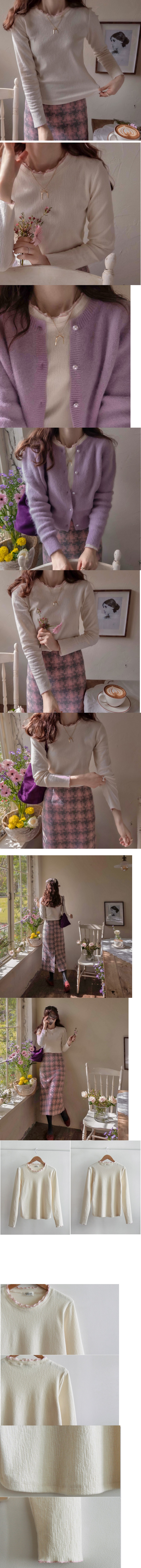 Forever Kids  正韓  彈性雙荷葉邊配色領 長袖T【A621346】