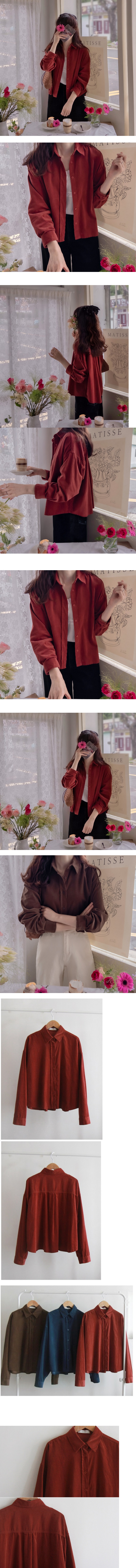 Forever Kids  正韓   溫暖三色素面燈芯絨襯衫上衣【R621418】