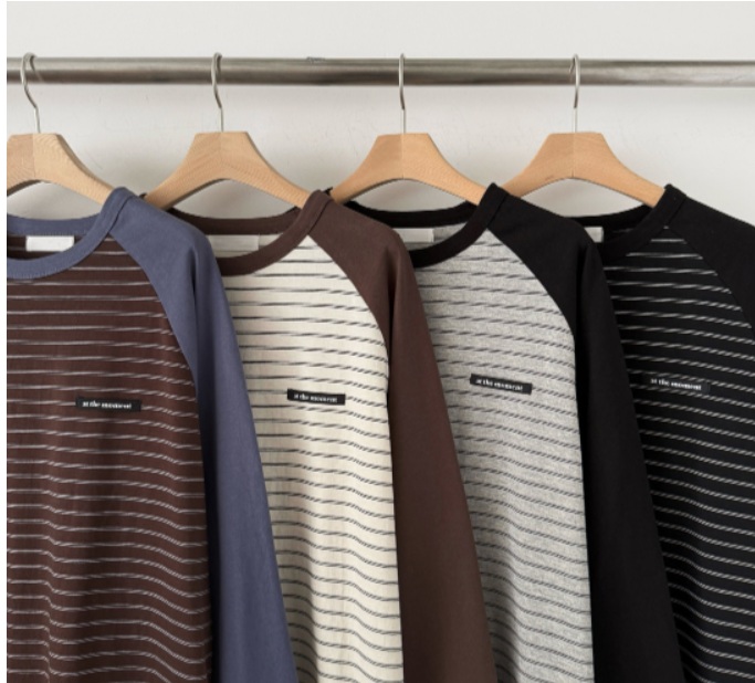 Forever Kids 正韓  配色條紋長袖棉T寬鬆版【A621276】 