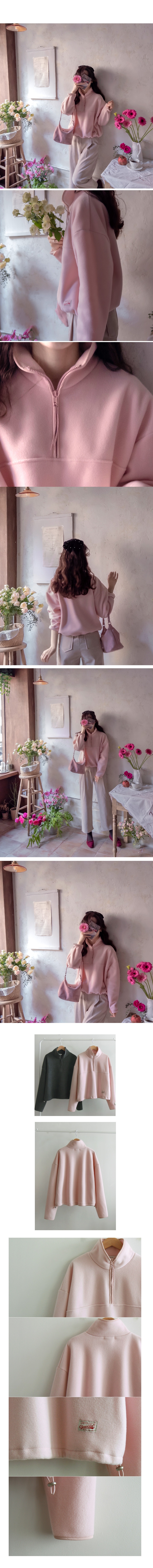 正韓 柔軟加厚半拉鍊 下擺抽繩上衣【B622203】韓國代購