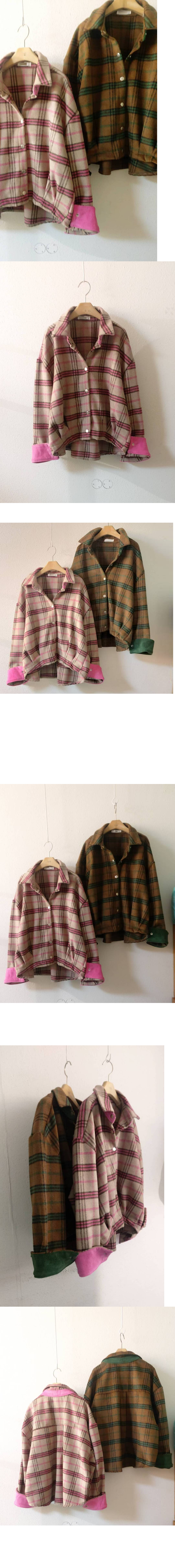 正韓 羊毛拼色格紋外套夾克【K62235】韓國代購