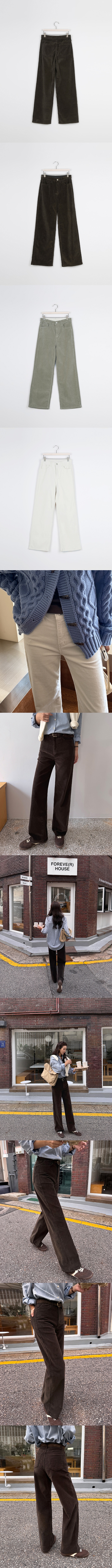  正韓  修長顯顯瘦 腰鬆緊燈芯絨直筒褲 S-L 【T622378】 