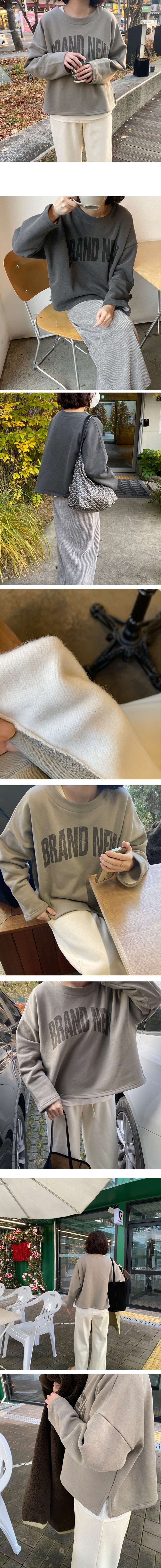 正韓 落肩字母內刷毛上衣t【AS236】韓國代購