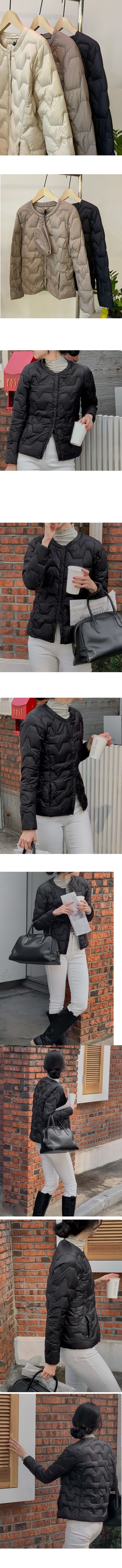 正韓 保暖質感可收納 微腰身絎縫輕量鴨絨外套 【B323276】韓國代購