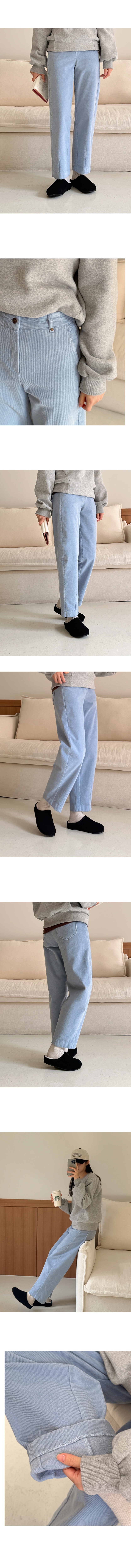 正韓 韓國熱銷~寬褲線條俐落 內磨毛保暖 後鬆緊腰燈芯絨錐形褲 九分褲【C72806】韓國代購