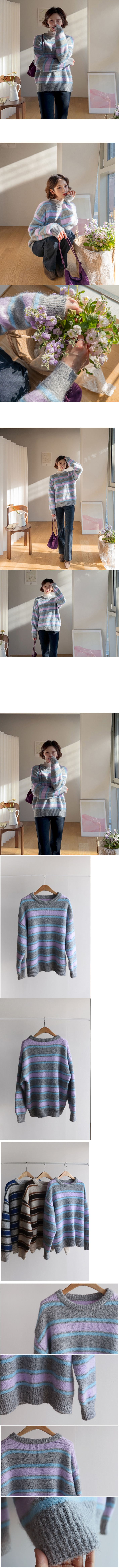 正韓 活潑配色條紋針織上衣【BD2279】 