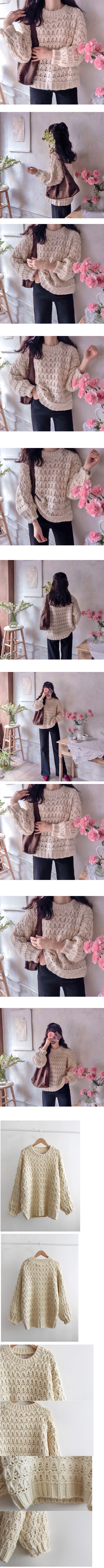 正韓  鉤針寬鬆針織上衣【A72276】 