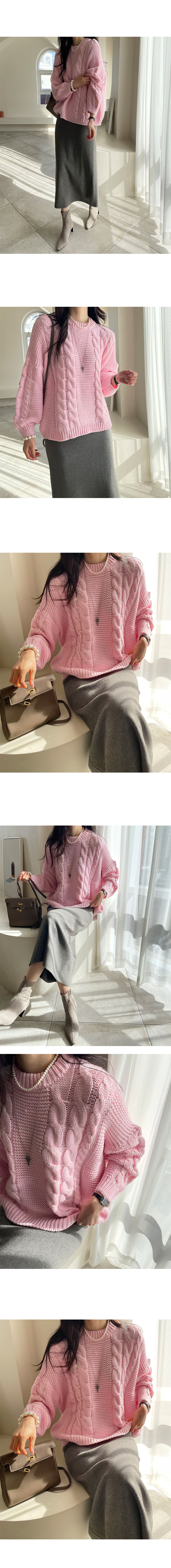 正韓 柔和色彩寬鬆感麻花針織上衣【C72310】韓國代購