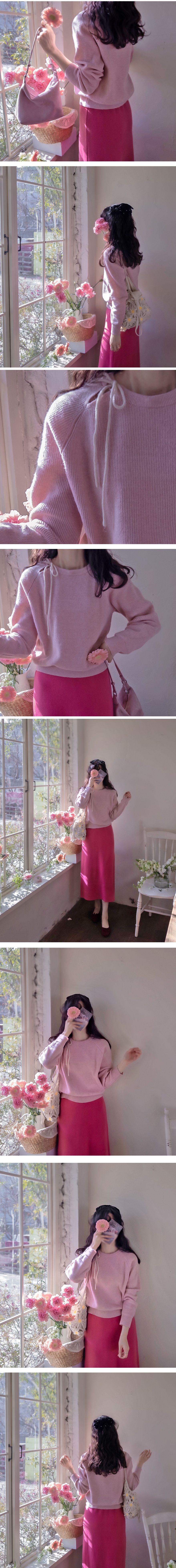  正韓 側綁帶柔和繫帶設計針織上衣【T72326】韓國代購